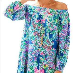 Lilly Pulitzer Adira silk off shoulder dress